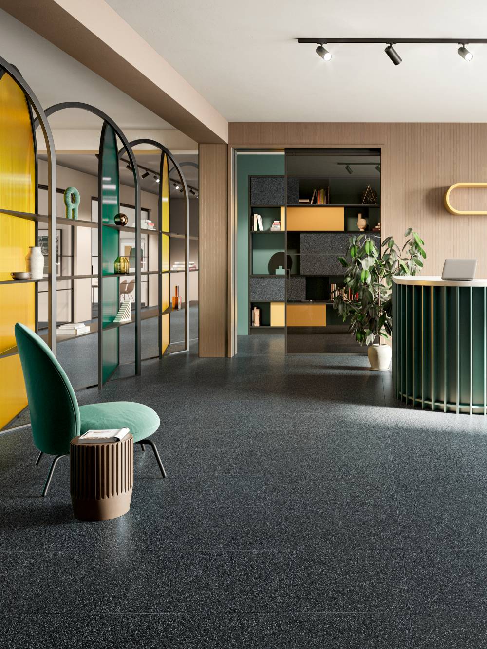 Gresie Flake Black Medium 60 x 60cm - imagine 3