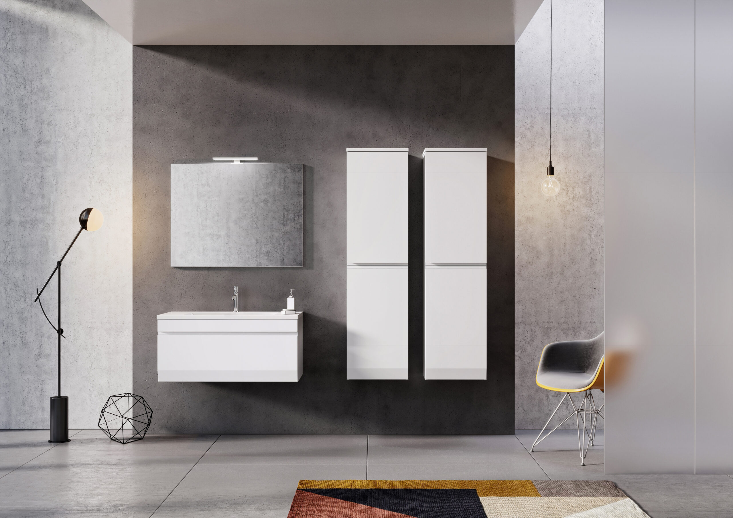 Set mobilier suspendat Oristo Horyzont 60 si lavoar - imagine 2
