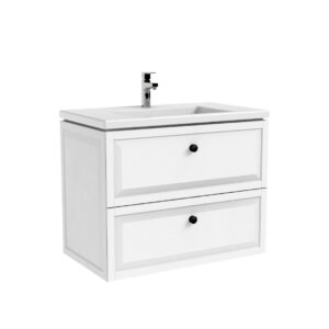 Mobilier suspendat Montebianco 80 alb cu lavoar
