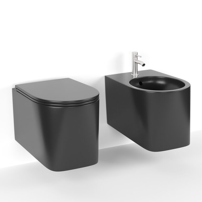 Set WC suspendat AXA DP+ capac soft-close negru - imagine 3