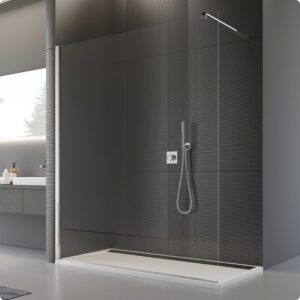 Cabina de dus tip walk-in SanSwiss Pur 90cm, profil crom