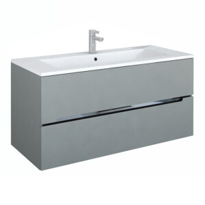 Set mobilier suspendat Oristo Silver gri mat si lavoar 120