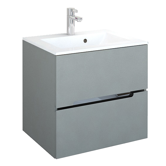 Set Mobilier baie Oristo Silver 60 si lavoar Amelia